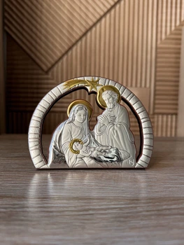 Серебряная икона Рождество Христово (С739 D691 O) 5х6,5см