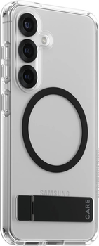 Etui plecki CARE by PanzerGlass Case Transparent w. Black Kickstand & Qi Compatible do Samsung Galaxy S25 (CRRFBKQG38388)