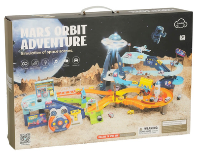 Kosmiczny tor samochodowy KIK wielopoziomowy z kierownicą KX3575 (5903039753372)