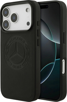 Панель Mercedes Leather Vintage Logo MagSafe для iPhone 17 Pro Black (3666339508005)
