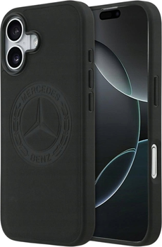 Панель Mercedes Leather Vintage Logo MagSafe для iPhone 17 Black (3666339507985)