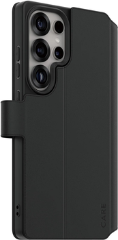 Etui z klapką CARE by PanzerGlass Wallet Case w. Kickstand do Samsung Galaxy S25 Ultra Black (CRRFEWLG38488)
