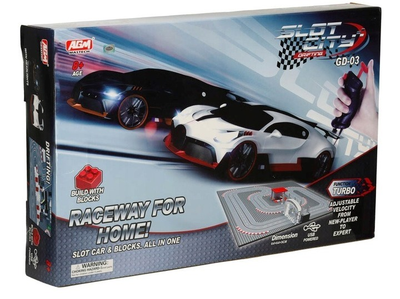 Wyścigowy tor samochodowy KIK elektryczny policyjny 2 autka kontrolery zakręty klocki konstrukcyjne GD-03 KX3490_2 (5903039754621)