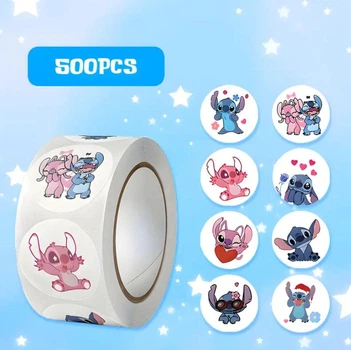 Набор виниловых наклеек (стикеров) Disney "Лило и Стич" (500шт. набор) для телефона, ноутбука.