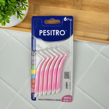 Набір міжзубних кутових йоржиків Pesitro ANGLE, 0.6 мм, 6 шт