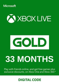 Xbox Live Gold - 33 місяці Xbox 360/One/Series Trial підписка для всіх регіонів і країн