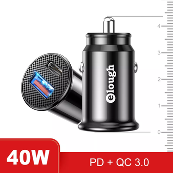 Автомобільний зарядний пристрій PD USB-C - QC USB 2 порти, зарядка в машину від прикурювача для телефону Y7