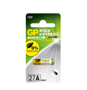 Лужна батарея GP A27 12V MN27 блістер. Лужний акумулятор GP 27A 12V MN27. Елемент живлення 1шт