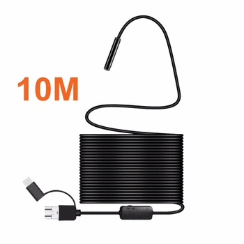 USB эндоскоп с жёстким кабелем 10 метров Full HD 1080p — Автомобильный технический бороскоп для телефона