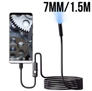 USB эндоскоп 7 мм / 1.5 метра — Технический автомобильный бороскоп для телефона, смартфона