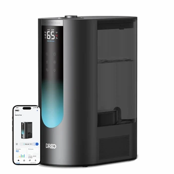 Умный ультразвуковой увлажнитель воздуха Dreo 813S DR-HHM013S, 50 м², бак 6 л, теплый или холодный туман, дистанционное управление, датчик влажности, автоматический режим, таймер, ароматизация