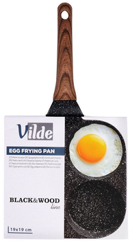 Patelnia do jajek Vilde Black & Wood granitowa na 4 otwory 19 cm (5904316465117)