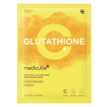 Тканевая маска с витамином С и глутатионом для осветления и сияния Medicube Deep Vita C Glutathione Brightening Mask, 27 мл * 1 шт.