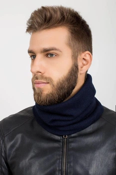 Снуд однотонный мелкой вязки Theo Buff Cascona one size Темно-синий