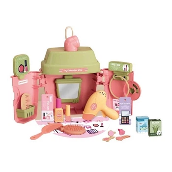 Детский игровой набор парикмахерская в чемодане Makeup Box 688-193A с феном и аксессуарами (23 предмета)