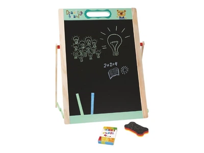 Деревянная игрушка TREE TOYS Мольберт MD 1380 доска двухсторонняя (для рисования мел/маркер) фигуры в коробке 48-38,5-3см