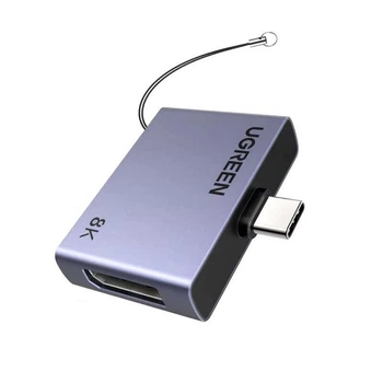 Адаптер 8K 60Hz UGREEN CM877 кабель USB C - DisplayPort 1.4, конвертер 4K при 240Hz Thunderbolt 4/3 - DisplayPort HDR VRR для MacBook Pro Grey (75607)