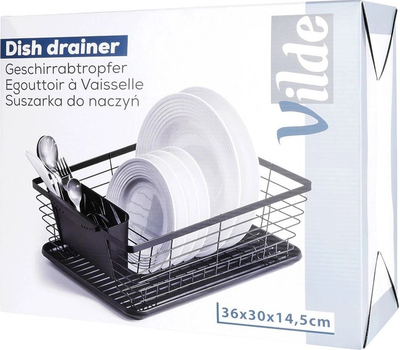 Сушарка для посуду Vilde Чорна 36 x 30 x 14.5 см (5907610287256)