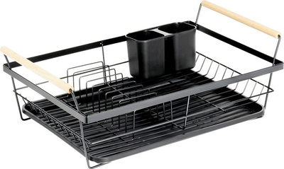 Сушарка для посуду Vilde Чорна 50.5 x 33 x 18 см (5904316490850)