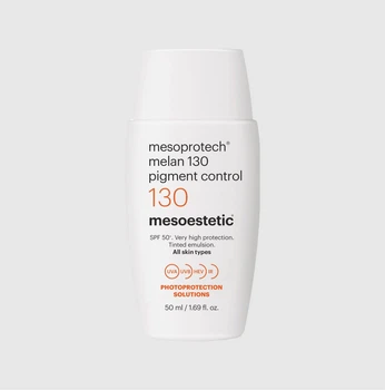 Депигментирующий солнцезащитный крем для лица с тоном Mesoestetic Melan 130+ pigment control SPF 50 50 мл