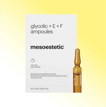 Ампулы для пилинга кожи лица с гликолевой кислотой 10% и витаминами E+F Mesoestetic Glycolic acid 10%+vit.E+F