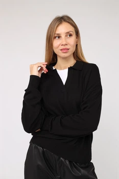Поло женское L-XL цвет черный YUKI ЦБ-00285987