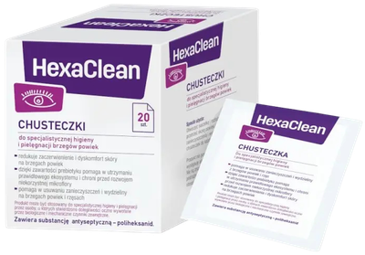 Серветки для гігієни повік HexaClean 20 шт (5906190431875)