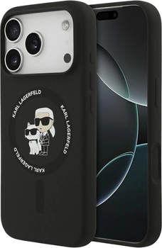Etui Karl Lagerfeld Silicone Karl&Choupette Ring MagSafe do Apple iPhone 17 Pro Black (3666339549558)