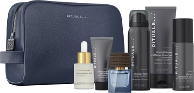Zestaw Rituals Homme L Żel-pianka pod prysznic 50 ml + Szampon 70 ml + Antyperspirant w sprayu 50 ml + Żel-krem do twarzy 20 ml + Serum do twarzy 20 ml + Woda perfumowana 15 ml + Kosmetyczka (8719134208580)