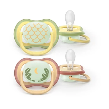 Пустышка Philips Avent Ultra Air ночная, нейтральная 0-6 месяцев, 2 шт.