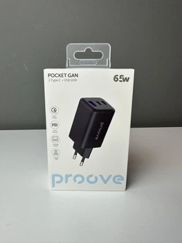 Мобильное зарядное устройство Proove Pocket GaN 65W (2Type-C+USB) из огнестойкого PC в минималистическом дизайне