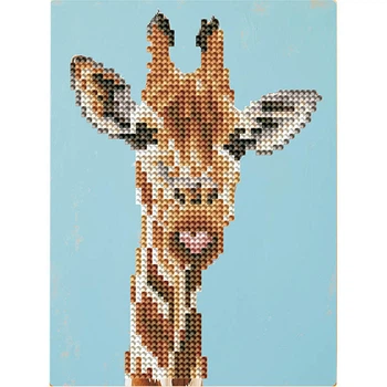 Алмазная мозаика "Жираф" Brushme DM3002 с мольбертом 17x22.5 см