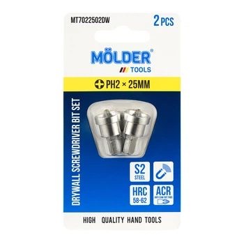 Набор бит Molder с ограничителем для гипсокартона PH2x25 мм 2 шт (MT7022502DW)