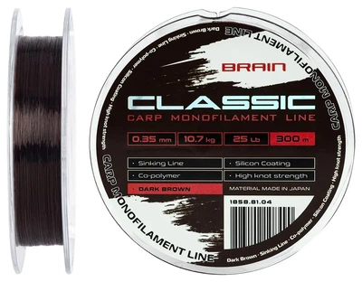 Волосінь коропова Brain Classic Carp Line (dark brown) 300m 0.35mm 25lb 10.7kg