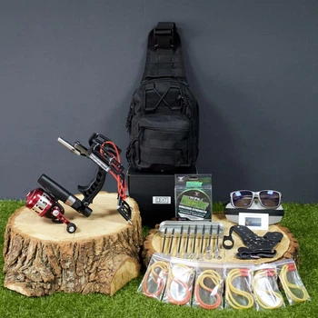 Рогатка DEXT Laser Flash Набор для Рыбалки BL35 PRO Maximum Боуфишинг с катушкой и гарпунами Bowfishing