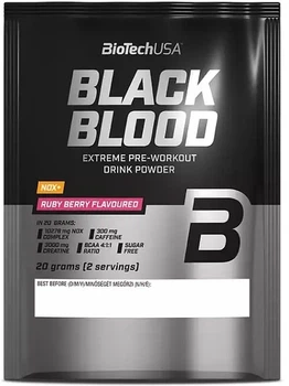 Передтренувальний комплекс Biotech Black Blood NOX+ порошок 20 г Ruby Berry (5999076253821)