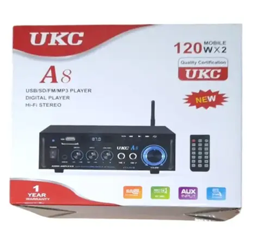 Усилитель UKC A8 USB/SD CARD/FM/AUX 2CH усилитель звука
