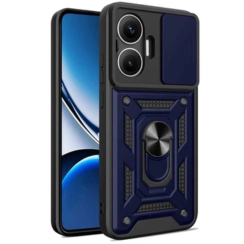 Чохол Fiji Camera Defence для Poco F7 бампер із захистом камери та підставкою Dark Blue
