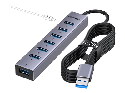 Високошвидкісний концентратор Usb 3.0 hub / хаб юзб 7 портів, доп живлення 5В/3А