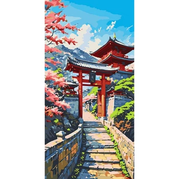Картина по номерам Оригами Японская весна, 40x80 см (LW5148)