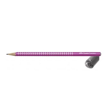 Олівець чорнографітний Faber-Castell Grip Sparkle, тригранний, корпус світло-рожевий