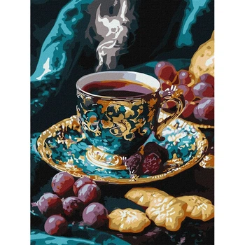 Картина по номерам Идейка Кофе по-турецки с красками металлик extra, 30x40 см (KHO5714)