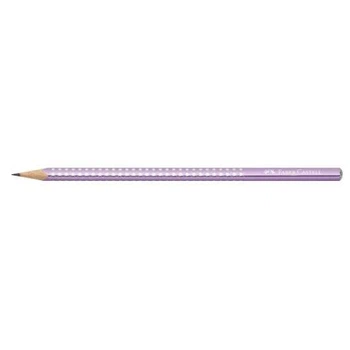 Олівець чорнографітний Faber-Castell Grip Sparkle, тригранний, корпус фіолетовий металік з блиском