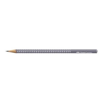 Олівець чорнографітний Faber-Castell Grip Sparkle, тригранний, корпус сірий з блиском