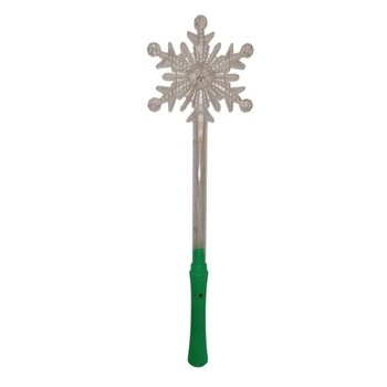 Волшебная палочка Снежинка светящаяся Зеленая