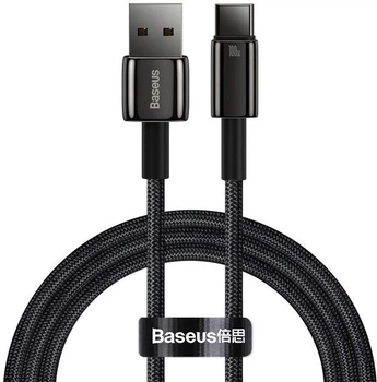 Кабель Baseus Tungsten Gold Fast Charging USB-A to Type-C 100 w 20V 5A 1м (CAWJ000001) Black