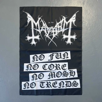 Прапор Mayhem - No Fun! No Core! No Mosh! No Trends! чорний 00-00014099
