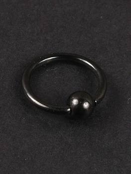 Кільце з кулькою чорне, товщина 1.2 мм 8 00-00008685