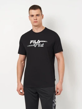 Футболка бавовняна довга чоловіча Fila FAM1126-80010 2XL Чорна (4067777248208)