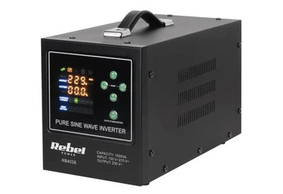 Джерело безперебійного живлення REBEL POWER-1000 LFP4 (ДБЖ) Rebel 700/1000W 12v (Чорний) RB-4028 (LiFePo4)